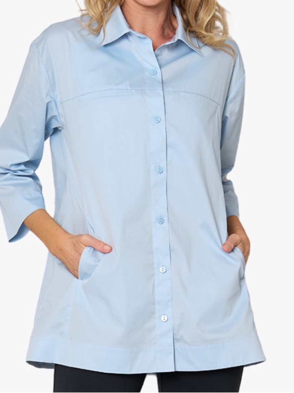 NWT Stella Carakasi Off Duty Shirt Chambray Blue Size S